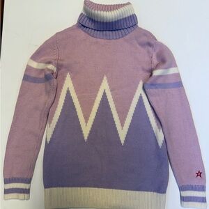 Perfect Moment Lavender and Cream Turtleneck Sweater
